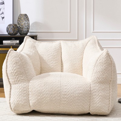 Highly Resilient Foam Sofa Chair Chenille Square Lazy Sofa Handle Armrests Adult Gaming Reading TV Living Room Bedroom Portable Indoor