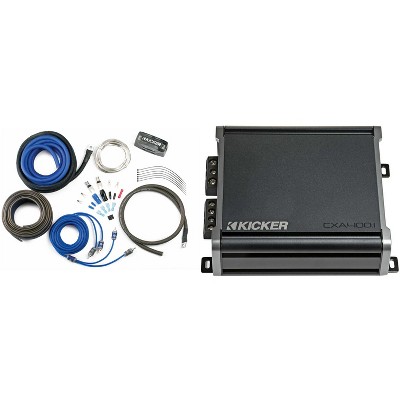 KICKER CX400.1 Mono Amplifier & 8AWG Amp Install Kit ( Includes RCAS )
