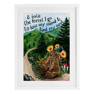 Stupell Industries Into The Forest I Go Quote Framed Print Under Glass