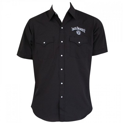 Mens Jack Daniels Black Button Down Shirt