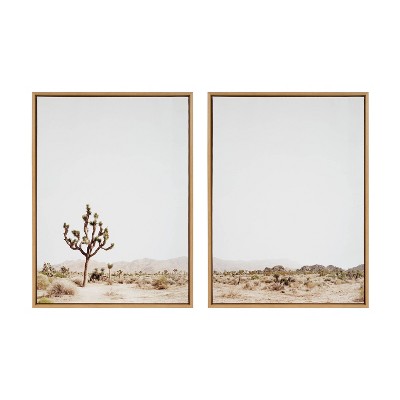 Kate & Laurel All Things Decor (Set of 2) 28"x38" Sylvie Lone Joshua Tree Left and Right Wall Arts by Amy Peterson Arts Studio Natural