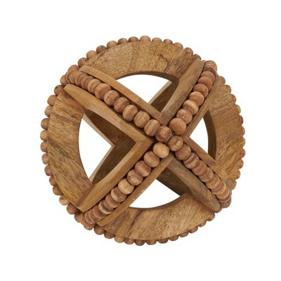 Saro Lifestyle Textured Wooden Bead Orb