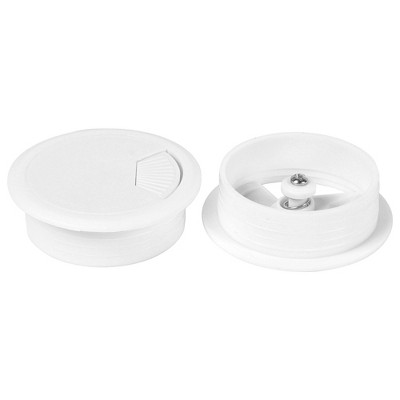 Unique Bargains Desk Plastic Cable Hole Cover Grommet White 4Pcs