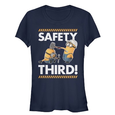 Juniors Womens Despicable Me Minions Safety Third T-Shirt