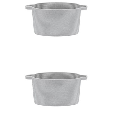 REGALWOVEN Woven Storage Basket with Handle for Home Decor 2 Pcs