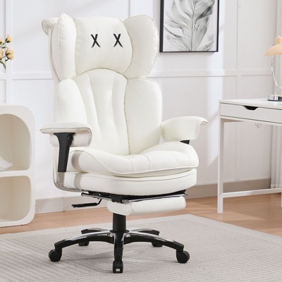 Efomao Ergonomic Big and Tall Office Chair, High Back PU Leather Computer Chair, Wide Seat Executive Desk Chair with Footrest and Lumbar Support