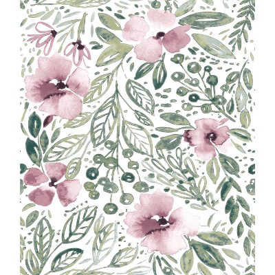 RoomMates April Showers Peel and Stick Wallpaper Pink: Removable Vinyl, Self-Adhesive, Smooth Finish, 28 Sq Ft Coverage