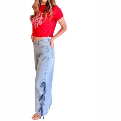 Women's Tie Detail Denim Jeans - day + moon