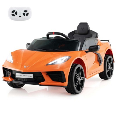 Costway 12V Electric Kids Ride On Car with Remote Control Wireless Connection Lights Orange/Pink/Red/White