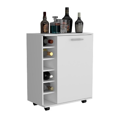 Depot E-Shop Tilden Bar Cart 32.3" H, Sleek Mobile Cocktail Station with Built-in Bottle Storage