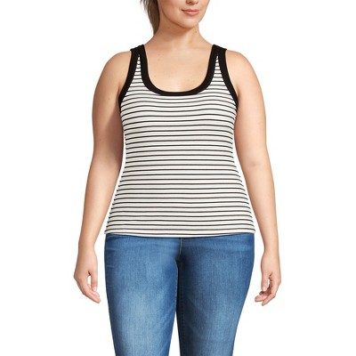 Lands' End Women's Drapey Rib Fitted Tank Top