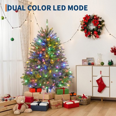 Christmas Artificial Tree, PVC Mixed Automatic Tree with Dual Color LED Lights