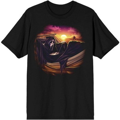 Ghostface Spring Break Crew Neck Short Sleeve Men's Black T-shirt