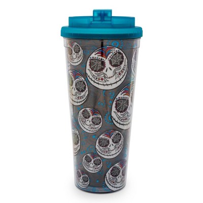 Silver Buffalo Disney The Nightmare Before Christmas Jack Sugar Skull Plastic Travel Tumbler