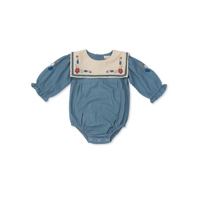 Mary Engelbreit, Little Kayla Romper, Dusty Blue