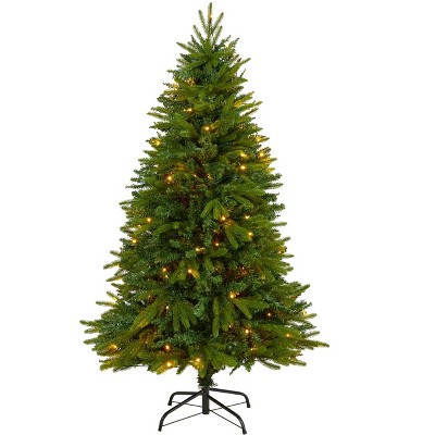 Nearly Natural 5-ft Sun Valley Fir Artificial Christmas Tree with 200 Clear LED Lights