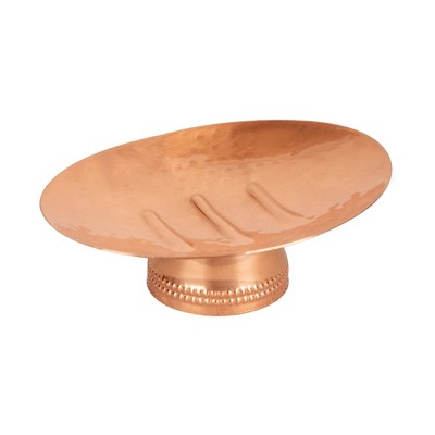 Copper Hudson Collection Soap Dish Holder - Nu Steel: Stainless Steel, Rustic Elegance, Spot Clean, Travel-Friendly
