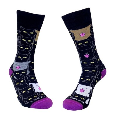Cool Black Cat Pattern Socks from the Socks Panda from the Sock Panda (Women's Sizes, Adult Medium) - Great for Halloween