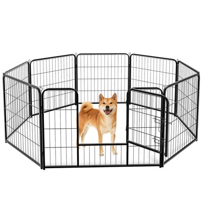 JIONJOY 8 Panel Heavy Duty Dog Exercise Pen | Black
