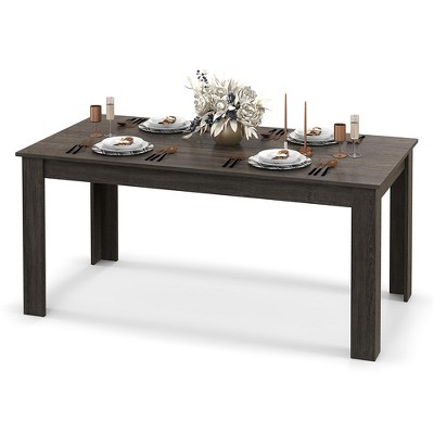 Tangkula Dining Table for 4-6 People 63-inch Kitchen Table w/ L-shaped Legs
