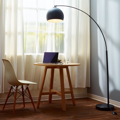 Teamson Home Arquer Arc Floor Lamp with Faux Marble Base