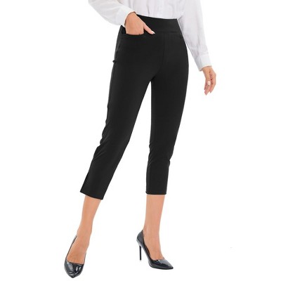 Womens Golf Pants Business Casual Capris Stretch Lightweight Quick Dry Capri Work Yoga Dress Pants with Pocket