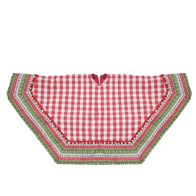 Northlight Buffalo Plaid Christmas Tree Skirt -  50" - Red and White