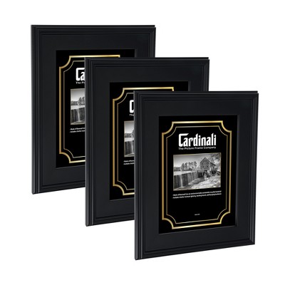 Cardinali Plein Air, Black 12x16" Picture Frame with Acrylic Glazing & Cardboard Backing, for Photography or Canvas Frame, 3 Wide Moulding, 1/2 Rabbet
