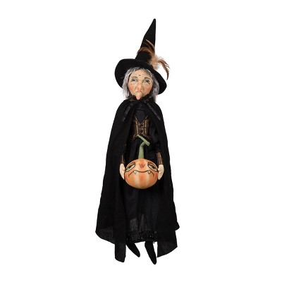 GALLERIE II Halloween Witch Allegra Large Folk Art Doll Collectible Figurine