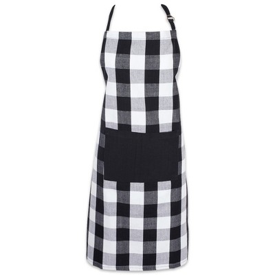 Design Imports  Buffalo Check Chef Apron Black & White