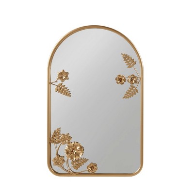 Yinvani 25.75"H Arched Metal Floral Wall Mirror