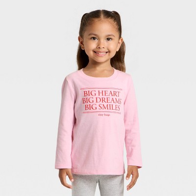 Toddler Girls' Long Sleeve Graphic T-Shirt - Cat & Jack™ Light Pink