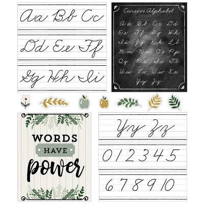 Carson Dellosa Education Farmhouse Alphabet Line: Cursive Bulletin Board Set, Grade 2-5 (39 pieces)
