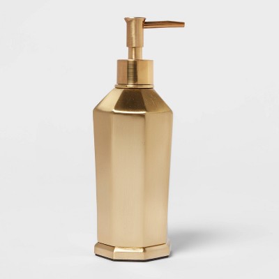 Solid Soap Pump Faceted Gold - Threshold™: Iron Construction, 8.4oz, Traditional Decor, Spot Clean