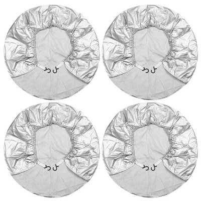 Unique Bargains 4pcs Tire Covers Protectors for Car RV Truck Trailer Wheel Silver Tone