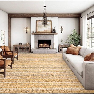 Modern Printed Braid Rug Non-Slip Area Rug Traditional Washable Rug