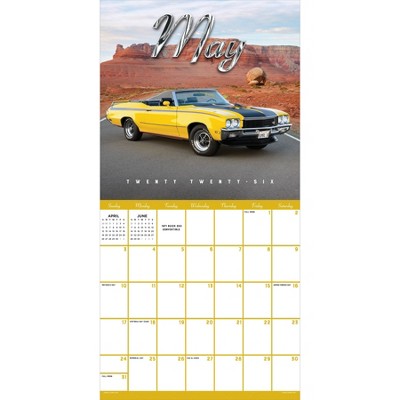 TF Publishing 13.5"x14.5" 2026 Classic Cars Wall Calendar