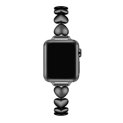 Posh Tech Lover Stainless Steel Band for Apple Watch - Black - 44/45/46/49mm: Wearable Tech Accessory