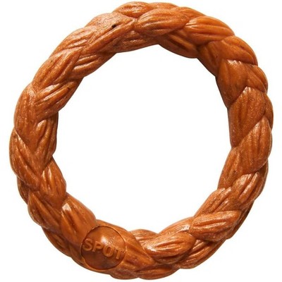 ETHICAL/SPOT Bam-Bone Braided Ring Hickory Flavor Dog Chew Toy - 3"