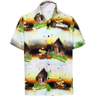 HAPPY BAY Mens Hawaiian Shirts Short Sleeve Button Down Shirt Men's Hawaii Shirts Boho Holiday Casual Summer Beach Shirts for Men Funny