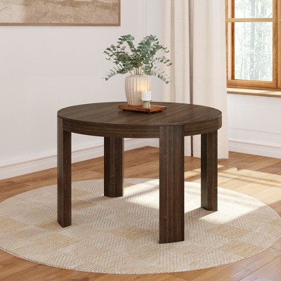 Plank+Beam Round Dining Table, 47" Solid Wood Modern Kitchen Table, Round Table for 4