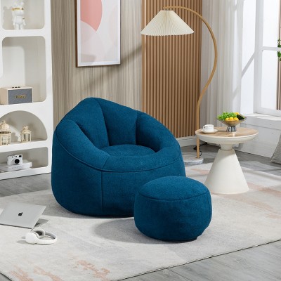 Bean Bag Chair Modern with Footrest Lightweight Design for Living Room 37.4in Width-3irtyhousy