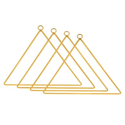 Unique Bargains Hanging Decoration DIY Craft Triangle Metal Dream Catcher Rings 4 Pcs Gold