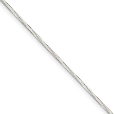 Black Bow Jewelry 1.25mm, Sterling Silver Square Solid Snake Chain Necklace