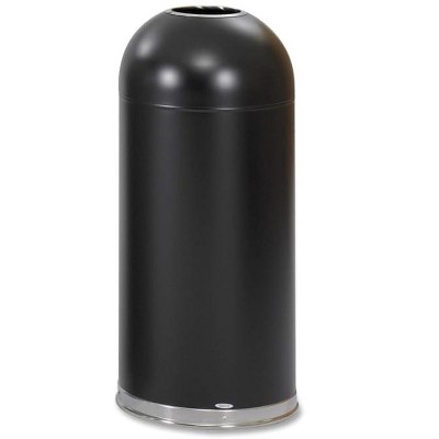 17 Gallon 65 Liter Round Stainless Steel Trash Can, Open Top, Durable, Rust Resistant, Easy To Clean, Stylish Modern Design, Black for