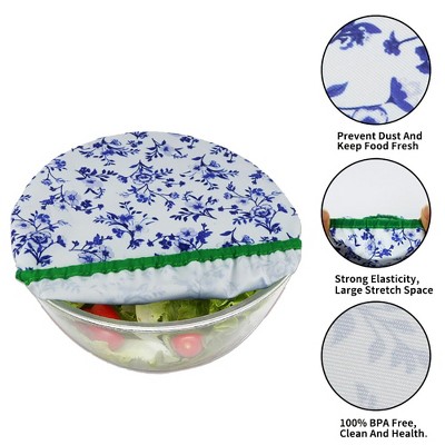 3 Pcs Bowl Covers Reusable 3 Size Stretch Cotton Fabric Food Storage Covers Reusable Elastic Sealed Lids Cover For Fruits Leftover Sourdough Bread