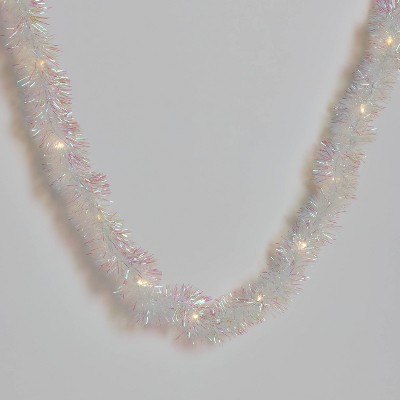 30ct LED Dewdrop with Iridescent Tinsel Christmas Indoor Novelty String Lights Warm White with Silver Wire - Wondershop™