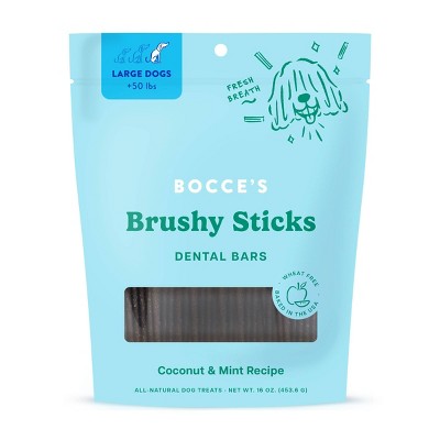 Bocce's Bakery Brushy Sticks Dental with Coconut and Peppermint Flavor Dog Treats - L - 16oz