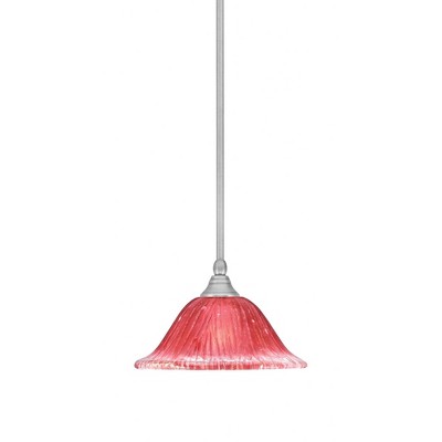 Toltec Lighting Any 1 - Light Pendant in  Brushed Nickel with 10" Raspberry Crystal Shade