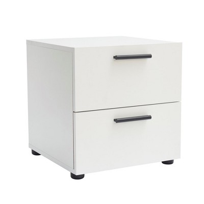 Bryt 2 Drawer Nightstand Bedside Table, Sleek  Wood End Table